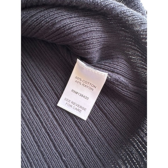 Etcetera Ribbed Navy Long Sleeve Shirt Medium Comfort - Picture 3 of 4